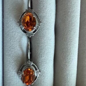 Elegant Grossular Garnet Drop Earrings